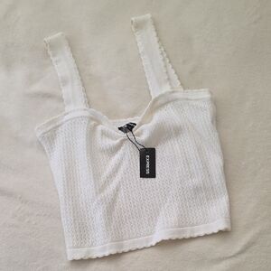 Express Ivory Textured Sleeveless Top